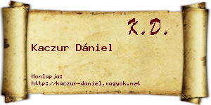 Kaczur Dániel névjegykártya